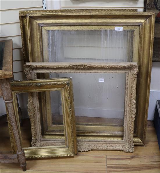 Four 19th century gilt frames